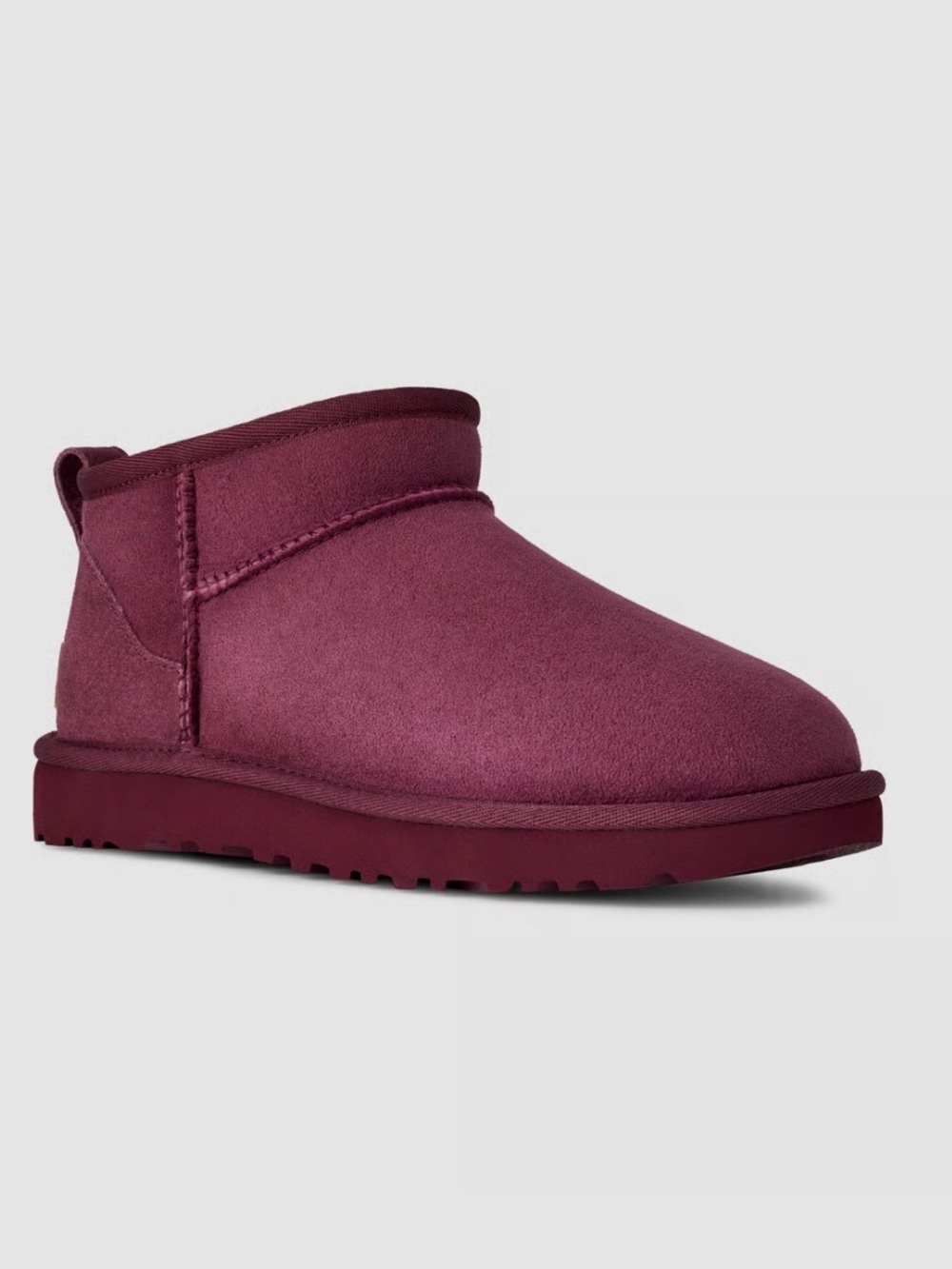 UGG Women's Classic Ultra Mini Booties in Burnt Magenta size 7